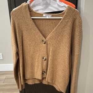 Madewell Camel Button-Up Cardigan